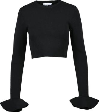 J.W.Anderson Fitted Black Knit Sweater with Bell Cuffs and Streamlined Silhouette