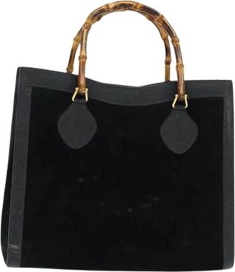 Gucci Pre-owned Suede Tote Bag - Dames - Vintage Shopper - Zwart - ONE Size - Su&egrave;de - Vintage