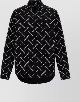 Balenciaga logo print shirt collar pocket