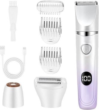 No Brand Afeitadora El&eacute;ctrica Femenina, Recortadora &Iacute;ntima 3 En 1, Resistente Al Agua, Con Pantalla Led, Apta Para Rostro, Zona Del Bikini, Axilas Y Piernas (m