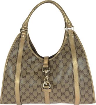 Gucci Brown GG Crystal Canvas Shoulder Bag (Authentic Pre-Loved)