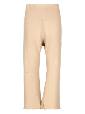 Maison Margiela drawstring-waist cropped trousers - men - Cotton - 44 - Neutrals