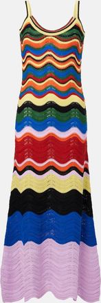 La DoubleJ Abito lungo Chevron in crochet di cotone