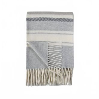 Wheat Hanover Cashmere Throw In Grey