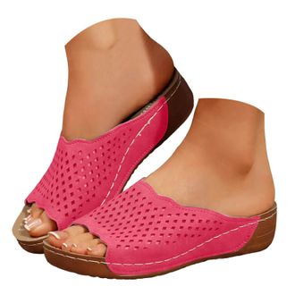 Generic Summer Wedges Shoes Women Slippers Bohemian Sandals Fashion Soft Breathable Insole And Non Slip Rubber Outsole Womens Sandals (9.5)