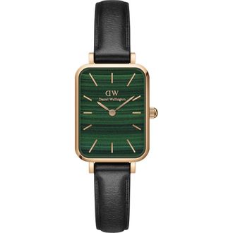 Daniel Wellington Quadro Pressed Sheffield - Dames - Horloges - Zwart - ONE Size - Leer - Accessoires