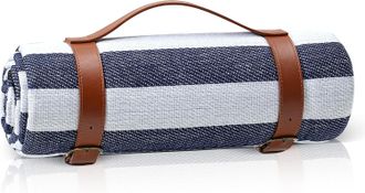 OEM Manta De Picnic A Rayas Con Asas, Impermeable Y Resistente A La Arena, Ideal Para Picnics, Acampadas Y Otras Actividades