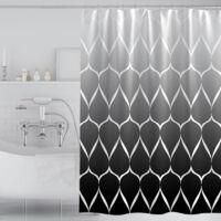 OEM Cortina De Ducha De 180 X 180 Cm, Fabricada En Poli&eacute;ster Impermeable Y Resistente Al Moho, Con Un Estampado Ondulado Y Un Degradado En Blanco Y Negro