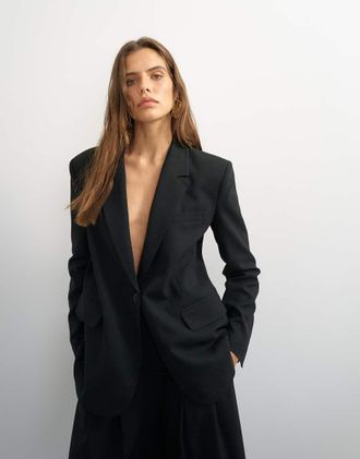 Topshop blazer monopetto boyfriend nero