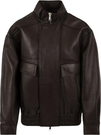 The Jackie Leathers Droite Bonded Plong&eacute;e Bomber - Dames - Jassen - Bruin - Maat: 2XL Leer