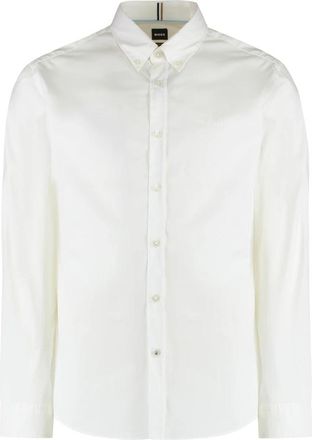 HUGO BOSS H-Roan Shirt - Heren - Zakelijke Overhemden - Wit - 2XL - Katoen - Overhemden