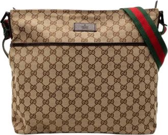 Gucci Pre-owned Crossbody Bag - Dames - Vintage Schoudertas - Beige - ONE Size - Leer - Vintage