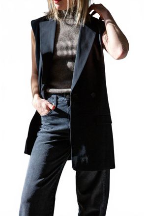 Lisa Yang Freya Turtleneck Tank Top In Truffle