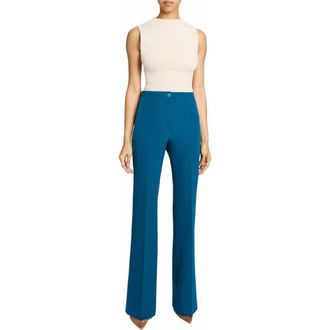 Santorelli BETH Flared Pant in Stretch Techno Crepe in Aquamarine at Nordstrom, Size 16