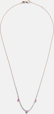 Roxanne First Triple Drilled 14kt white gold necklace with sapphires and diamonds