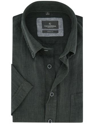 Casamoda Ovehemd Casa Moda donkergroen button down boord wijde fit