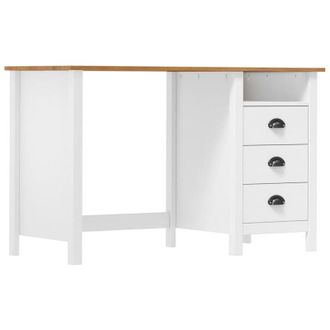vidaXL Desk Hill with 3 Drawers 120x50x74 cm Solid Pine Wood vidaXL