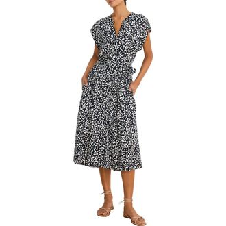 Nic+Zoe Leopard Sketch Sonni Dress in Indigo Multi at Nordstrom, Size Xx-Large