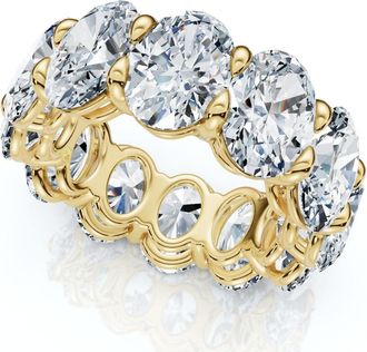 Pompeii3 12Ct Oval Diamond Eternity Ring 14k Gold or Platinum Wedding Band Lab Grown