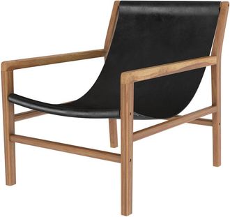 Rendez-Vous Déco Rendez-vous Déco - Tumbona de teca y cuero negro - Apache