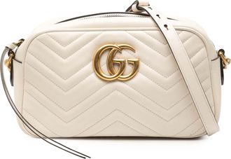 Gucci Pre-owned Womens Small Gg Marmont Matelasse Leather Crossbody - Ivory - One Size