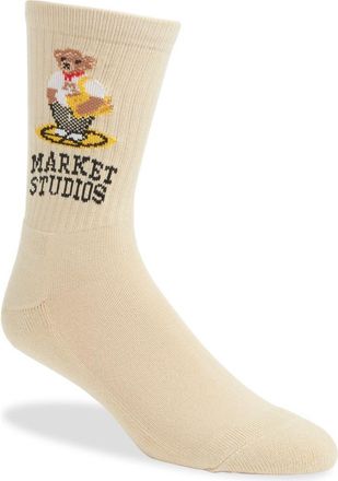 Market Bag Bear Crew Socks in Beige at Nordstrom