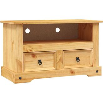 Berkfield Home TV Cabinet Mexican Pine Corona Range 91x43x56 cm in Brown | Size: 91 x 43 x 56 cm