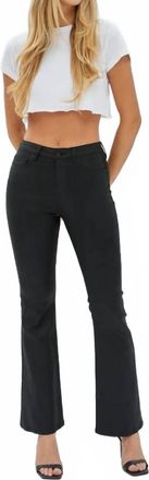 Hidden Jeans Happi Denim Leather Flared Jeans In Black