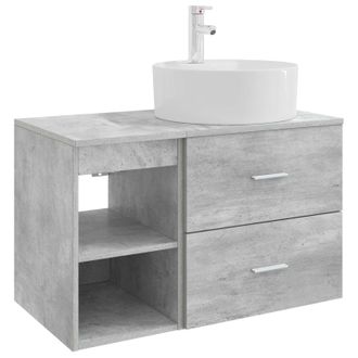 vidaXL Juego De Muebles De Ba&ntilde;o 2 Pcs Gris Hormig&oacute;n Vidaxl