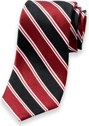 Paul Fredrick Stripe Woven Silk Tie