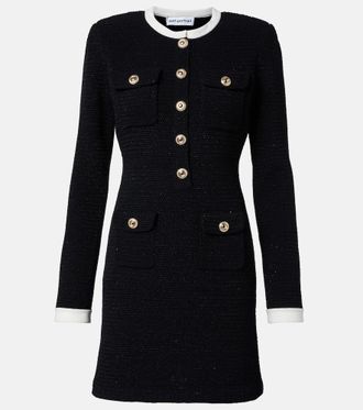 Self Portrait Cotton and wool-blend minidress