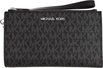 Michael Kors Jet Set Travel Dubbele Rits Polsbandje - Dames - Portefeuilles - Zwart - ONE Size - Polyester - Accessoires