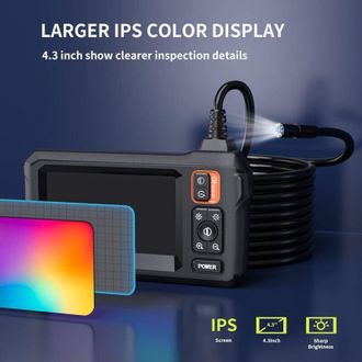 OEM Endoscopio - Endoscopio De Inspecci&oacute;n Hd 1080p Con Pantalla De 4,3, Sonda Ip67 De 8 Mm, 8 Led - Para Automoci&oacute;n, Fontaner&iacute;a Y Climatizaci&oacute;n
