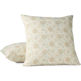 Coyuchi Ponderosa Print Throw Pillow Cover in Sand/Chestnut at Nordstrom