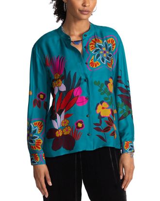 Johnny Was Jacqueline Silk-Blend Shirt