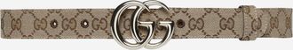 Gucci Womens Gg Marmont Thin Belt Beige Polyester