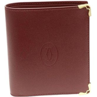 Cartier Pre-owned Wallets, unisex, Red, Size: ONE SIZE Pre-owned Must de Calfskin Bifold Wallet