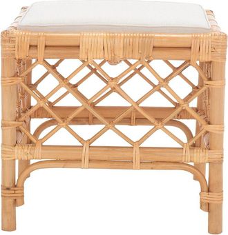 Safavieh Larroux Rattan Ottoman With Cush