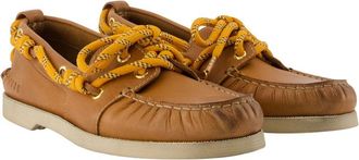 Golden Goose Womens Leather Boat Loafer Brown Cowhide