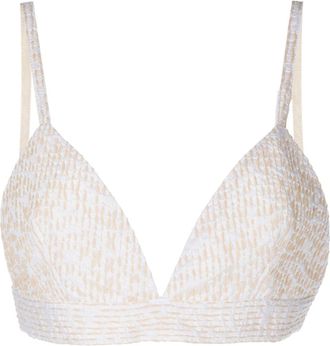 Rosetta Getty corded organza bra top - women - Viscose/Cotton - M - Neutrals