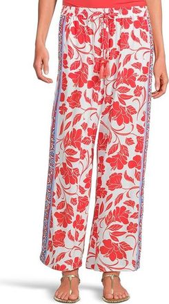 Tommy Bahama Fiori Border Pant Womens Casual Pants White : LG (US 12-14), Viscose
