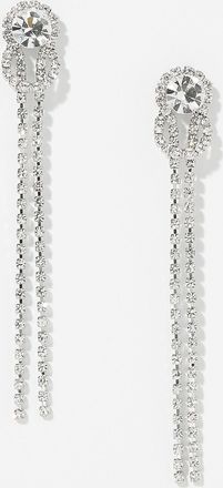 Simons Womens Stone knot long earrings