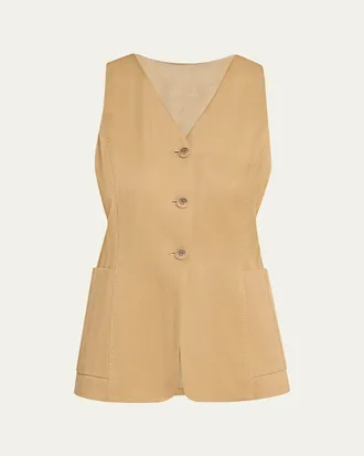 Max Mara Striped Herringbone Vest
