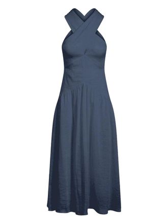 Merlette Zadie crossover-strap midi dress - Blue