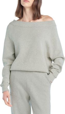 Favorite Daughter The Staying In One-Shoulder Cotton & Cashmere Pullover in Heather Grey at Nordstrom, Size X-Small