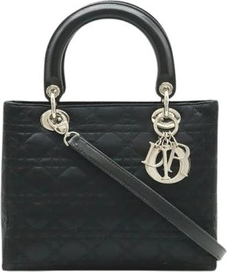 Dior Pre-owned Lady 2way Bag - Dames - Vintage Handtas - Zwart - ONE Size - Leer - Vintage
