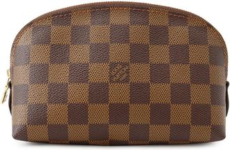 Louis Vuitton Damier Damier Canvas Ebene Red Color Damier Canvas Pochette Pouch (Pre-Owned)