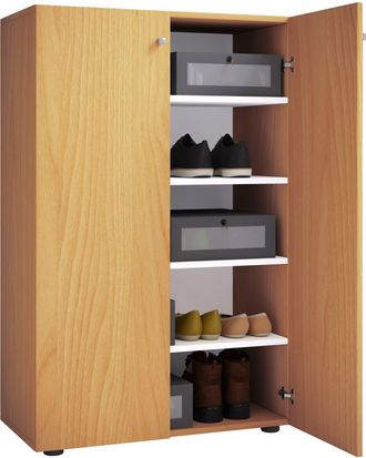 ebuy24 Ebuy24 - Gabinete De Zapato De Madera Vcm Dimensiones: Al. 110 X An. 70 X T. 39 Cm Gabinete Todo Uso 5 Compartimentos 2 Puertas Giratorias - Lona (hay