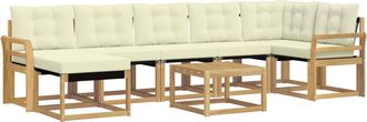vidaXL Conjunto De Sof&aacute;s De Exterior 8 Uds. Blanco Y Crema Vidaxl