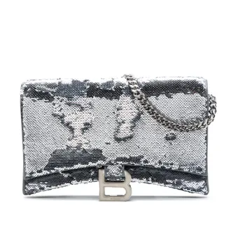 Balenciaga Pre-owned Balenciaga Nappa Sequin Hourglass Wallet on Chain Ladies AIGKASYMBAKS25KG